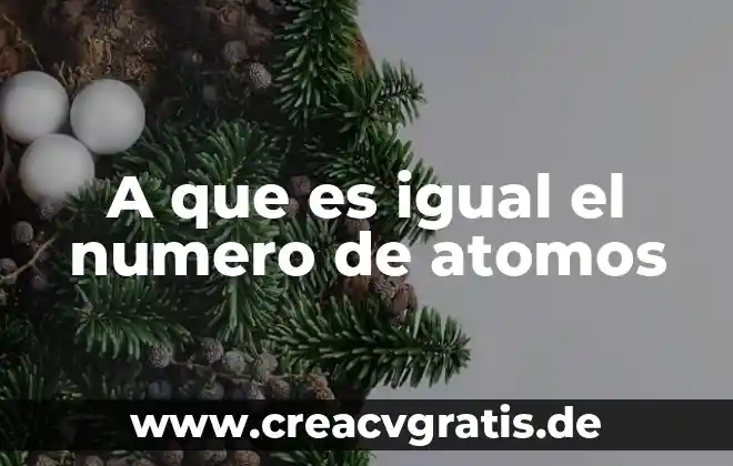 Qué es el número consecuente 6 A que es igual el numero de atomos