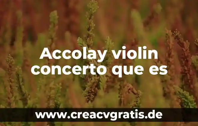Que es la escuela de pensamiento administrativo 8 Accolay violin concerto que es