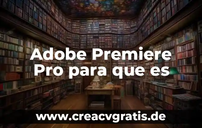Que es exilio significado 7 Adobe Premiere Pro para que es