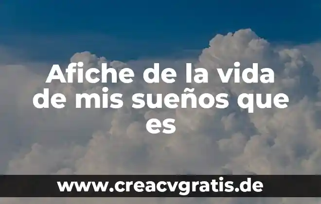 Que es afiche informativo 4 Afiche de la vida de mis sueños que es