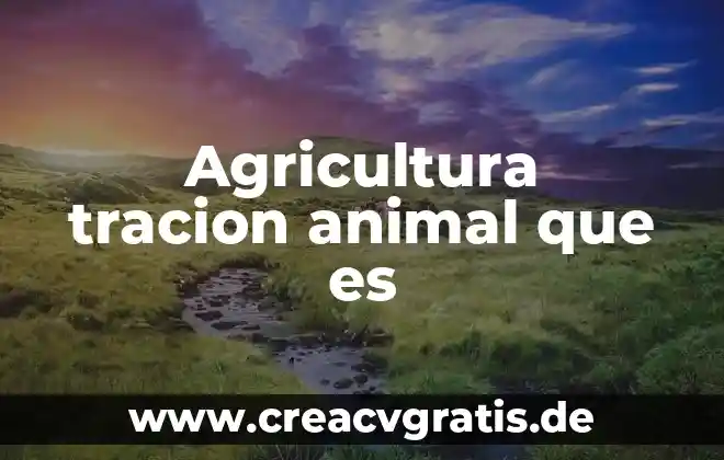 Que es igiene animal 6 Agricultura tracion animal que es