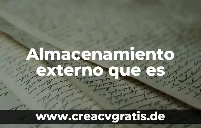 Qué es derecho externo público 4 Almacenamiento externo que es