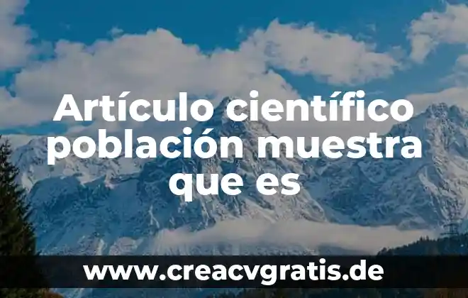 Que es nombre cientifico uso de la hierbabuena 7 Artículo científico población muestra que es