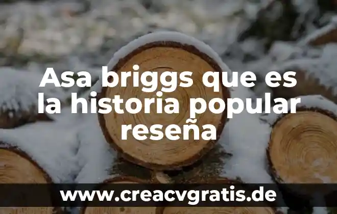 Qué es reseña y características 3 Asa briggs que es la historia popular reseña