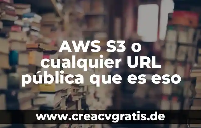 Que es la via publica y sus partes 4 AWS S3 o cualquier URL pública que es eso