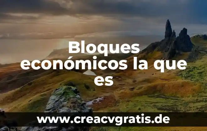 Que es elementos economicos 4 Bloques económicos la que es