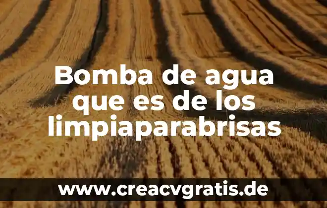 Qué es una bomba de agua de un carro 8 Bomba de agua que es de los limpiaparabrisas