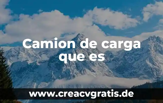 Que es una carga concentrada o puntual 3 Camion de carga que es