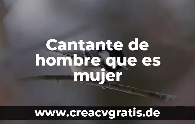 Que es derechos de oa mujer 3 Cantante de hombre que es mujer
