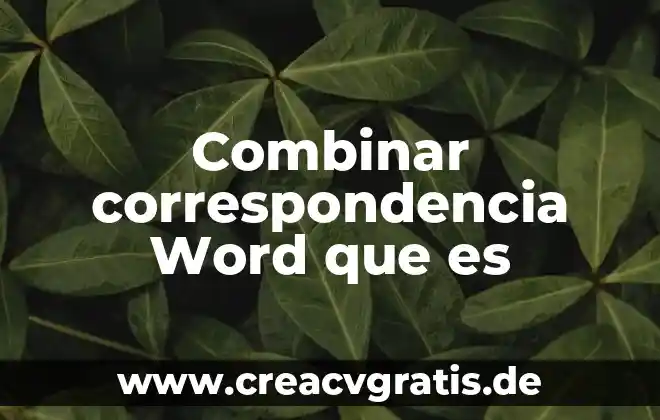 Nombre del archivo que es word 3 Combinar correspondencia Word que es