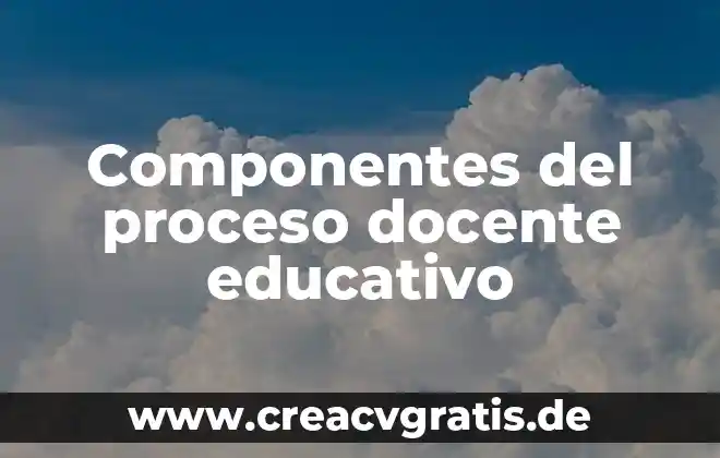 Educación docente qué es o concepto 6 Componentes del proceso docente educativo