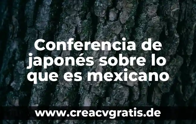 Que es el patrimonio artistico mexicano 8 Conferencia de japonés sobre lo que es mexicano