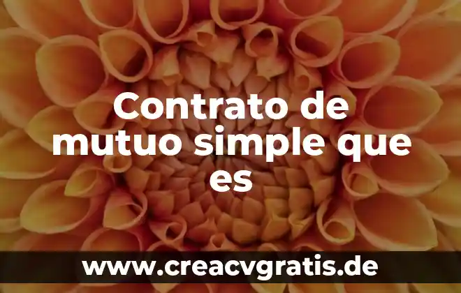 Que es clausulas de contrato 6 Contrato de mutuo simple que es