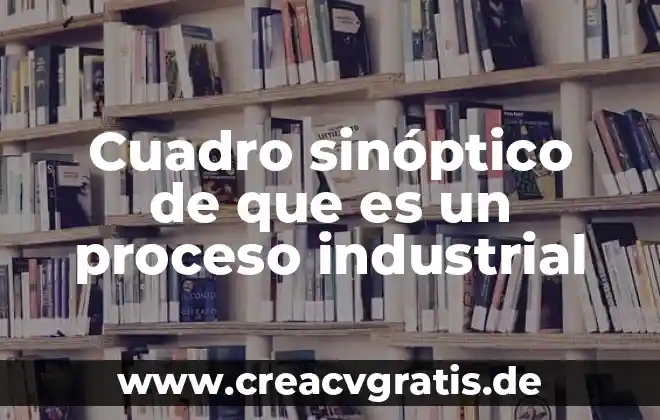 Qué es un cuadro sinóptico sobre informática 7 Cuadro sinóptico de que es un proceso industrial