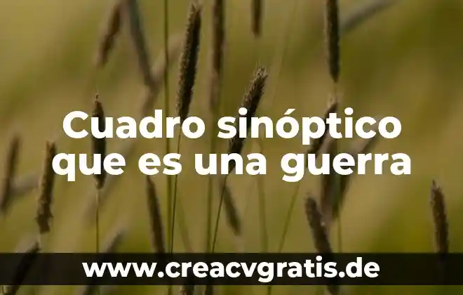 Que es la guerra que tipos existen en el mundo 8 Cuadro sinóptico que es una guerra