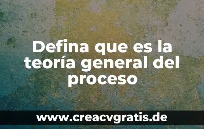 Que es un grafico del proceso 7 Defina que es la teoría general del proceso