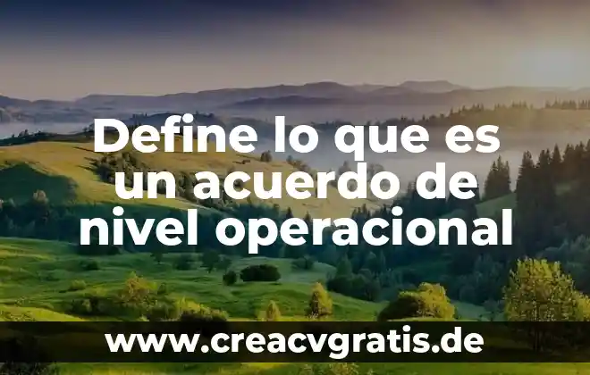 Que es bajo nivel en programacion 6 Define lo que es un acuerdo de nivel operacional