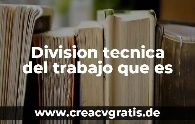 División de trabajo que es 8 Division tecnica del trabajo que es
