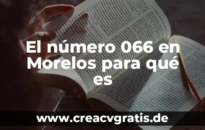 Número que es mi 4 El número 066 en Morelos para qué es