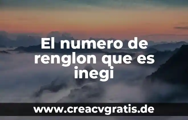 Qué es el número estrella 7 El numero de renglon que es inegi