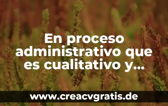 Que es el proceso cognitivo conductual 6 En proceso administrativo que es cualitativo y cuantitativo