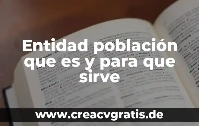 Qué es una entidad y tipos de entidades 5 Entidad población que es y para que sirve
