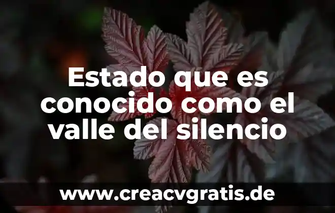 Nombre con el que es conocido la laringe 7 Estado que es conocido como el valle del silencio