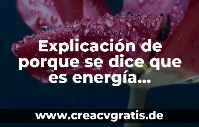 Por que es importante generar energía con agua 3 Explicación de porque se dice que es energía potencial