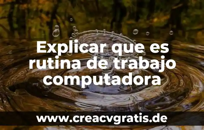 Que es la planta rutina 3 Explicar que es rutina de trabajo computadora