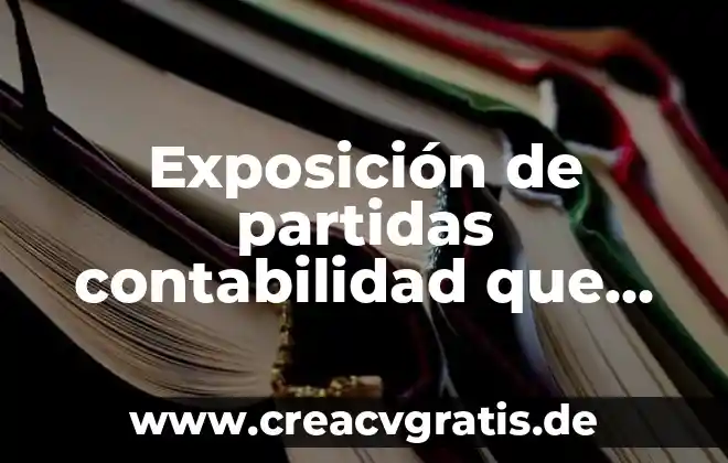 Qué es la exposición definición para niños 4 Exposición de partidas contabilidad que es