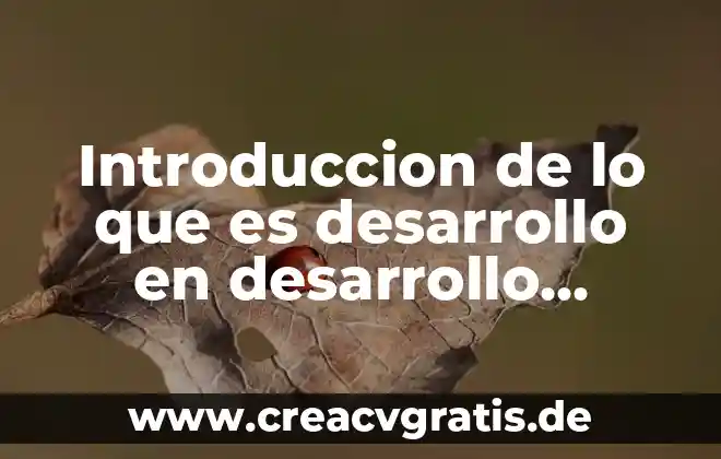 Que es objetivo de desarrollo de cuentas 6 Introduccion de lo que es desarrollo en desarrollo sustentable