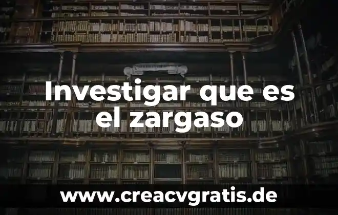 Investigar que es metáfora 7 Investigar que es el zargaso