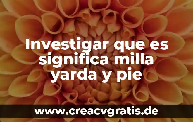Que es mas grande una yarda o un pie 4 Investigar que es significa milla yarda y pie
