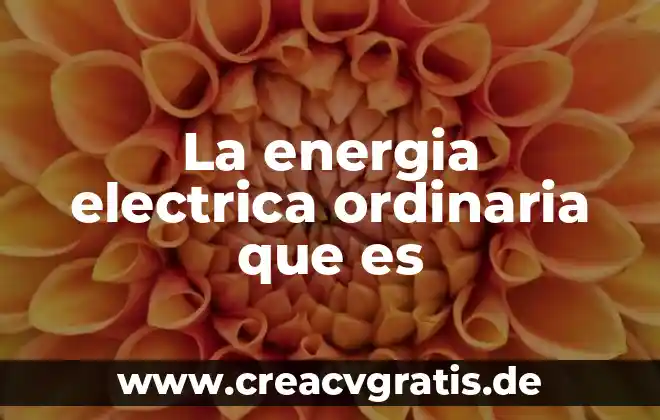 Qué es la secretaria de energía en méxico 3 La energia electrica ordinaria que es