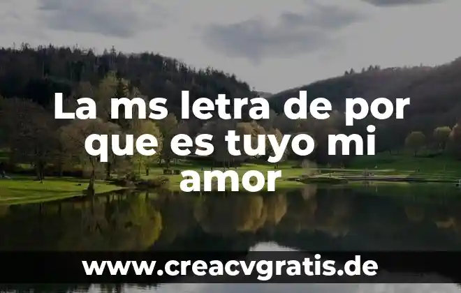 Consulta que es una bodega y para que sirve 7 La ms letra de por que es tuyo mi amor