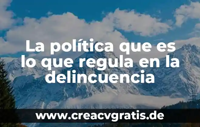 Que es estridente en politica 7 La política que es lo que regula en la delincuencia