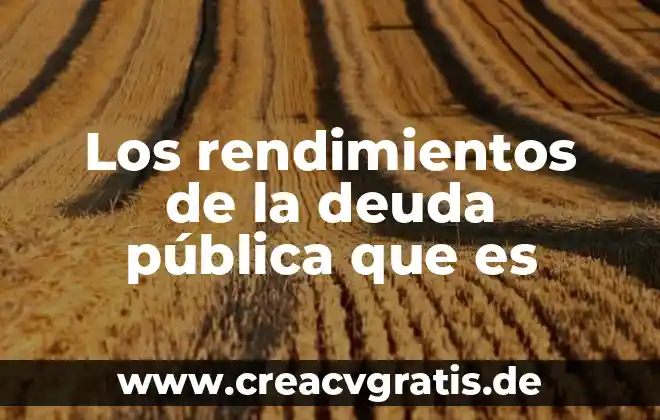 Que es finalidad publica 5 Los rendimientos de la deuda pública que es