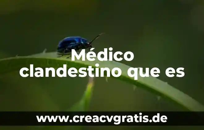 Que es muerte medico legal 3 Médico clandestino que es