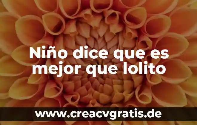 Que es el ejercicio progresivo de los derechos del niño 4 Niño dice que es mejor que lolito