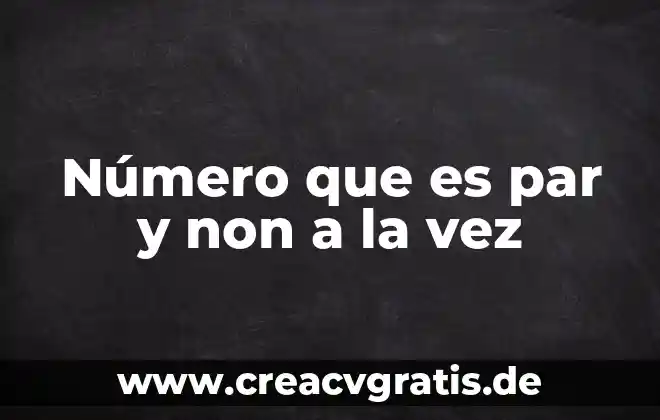 Qué es el número de contribuyente 5 Número que es par y non a la vez