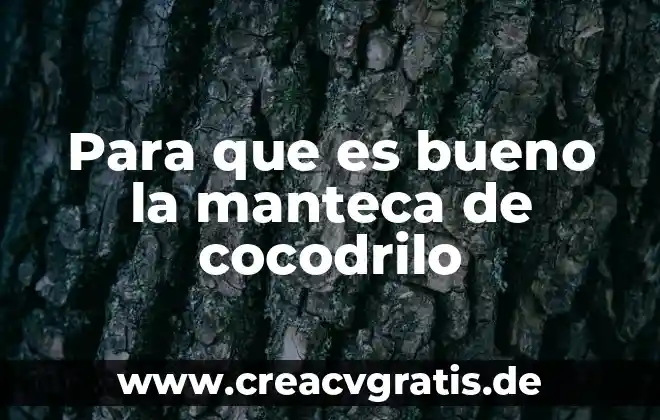 Para que es bueno el agua de horchata 8 Para que es bueno la manteca de cocodrilo