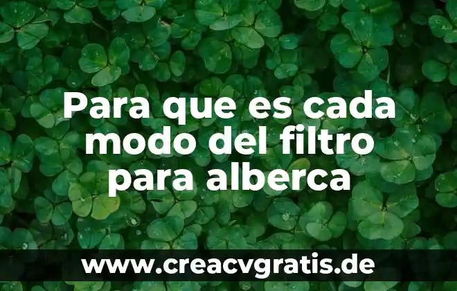 Qué es el modo oscuro 5 Para que es cada modo del filtro para alberca