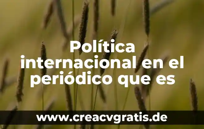 Qué es el número periódico ejemplos 4 Política internacional en el periódico que es