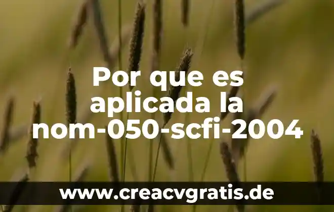 Qué es la ciencia aplicada 4 Por que es aplicada la nom-050-scfi-2004