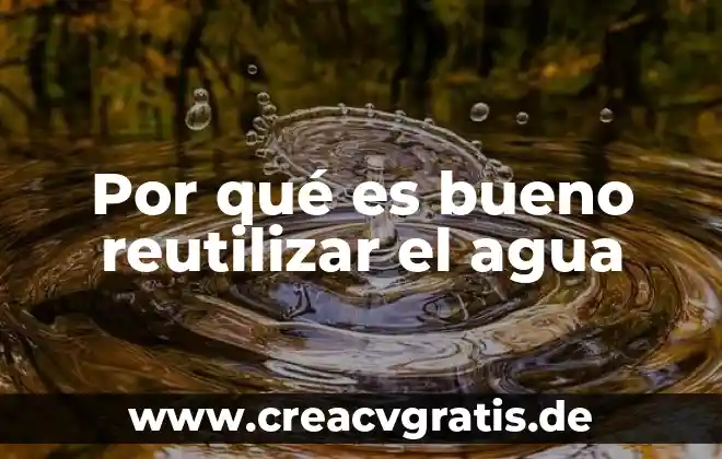 Por que es bueno agua pura potable informacion 6 Por qué es bueno reutilizar el agua