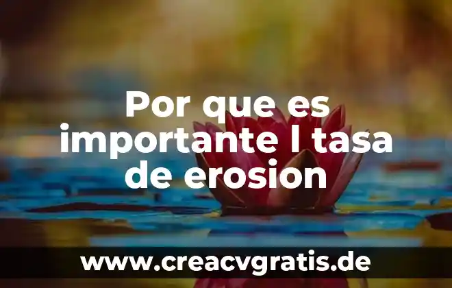 Por que es importante el consumo del agua 6 Por que es importante l tasa de erosion