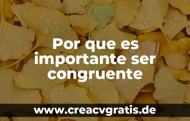 Qué es una propuesta formativa en educación 6 Por que es importante ser congruente