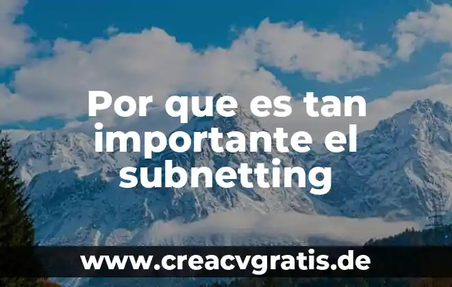 Por que es tan comun el apellido garcia 4 Por que es tan importante el subnetting