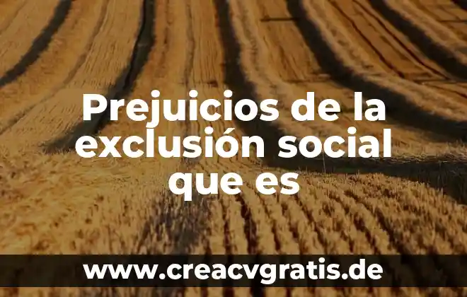 Que es un icono social 7 Prejuicios de la exclusión social que es