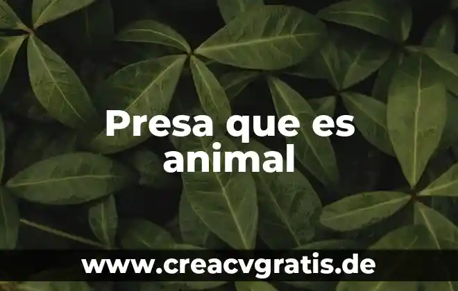 Que es el animal albaca 4 Presa que es animal